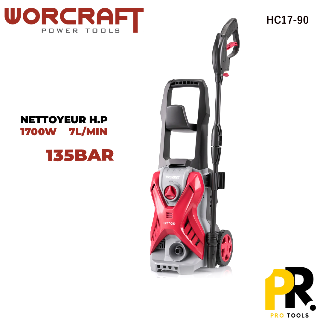 NETTOYEUR HAUTE PRESSION 135BAR 1700W WORCRAFT | HC17-90 جهاز التنظيف بالضغط العالي