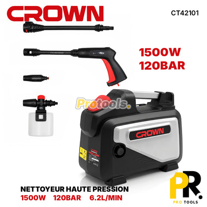 NETTOYEUR HAUTE PRESSION 1500W 120BAR CROWN [CT42101] جهاز التنظيف بالضغط العالي
