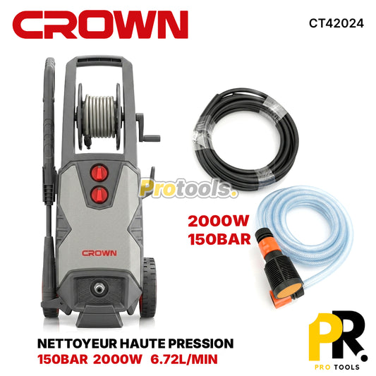 NETTOYEUR HAUTE PRESSION 150BAR 2000W CROWN [CT42024] جهاز التنظيف بالضغط العالي