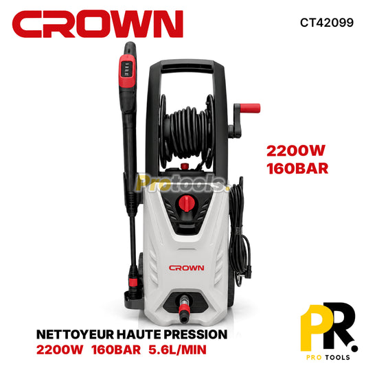 NETTOYEUR HAUTE PRESSION 160BAR 2200W CROWN [CT42099] آلة غسيل بالضغط العالي