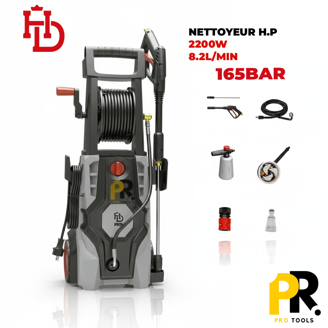 NETTOYEUR HAUTE PRESSION 165BAR 2200W HDPRO | جهاز التنظيف بالضغط العالي