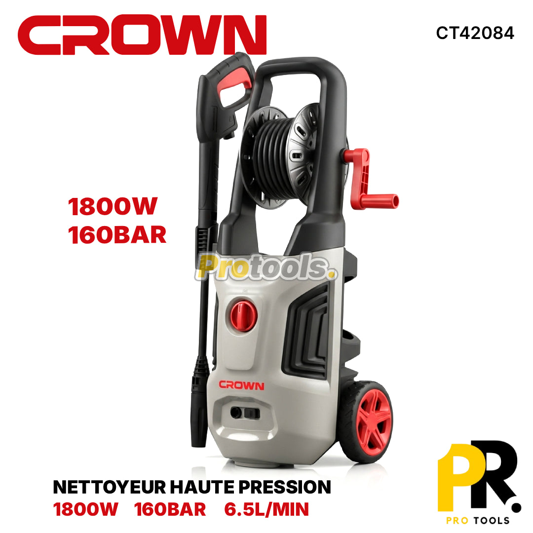 NETTOYEUR HAUTE PRESSION 1800W 160BAR 6.5L/MIN CROWN [CT42084] جهاز التنظيف بالضغط العالي