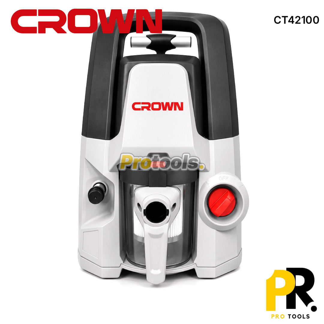 NETTOYEUR HAUTE PRESSION 2EN1 1600W 130BAR 5.5L/MIN ET ASPIRATEUR 800W 2LT CROWN [CT42100]  منظف ضغط عالي + مكنسة كهربائية
