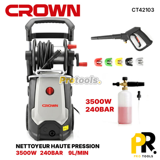 NETTOYEUR HAUTE PRESSION 3500W 240BAR CROWN [CT42103] جهاز التنظيف بالضغط العالي