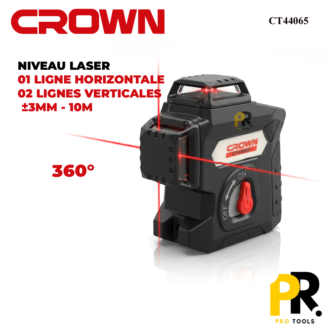 NIVEAU LASER AUTO-NIVELANT 10M 7,4V CROWN | CT44065 BMC ميزان ليزر