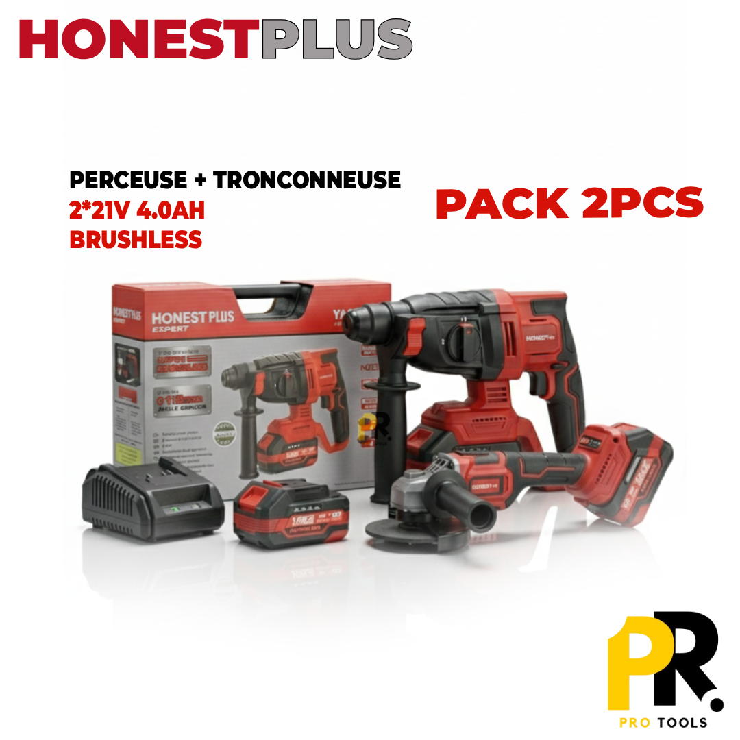 PACK 2PCS BATTERIE 21V 4.0A BRUSHLESS HONESTPLUS | HPL2PCSB باك متعدد الاستخدامات