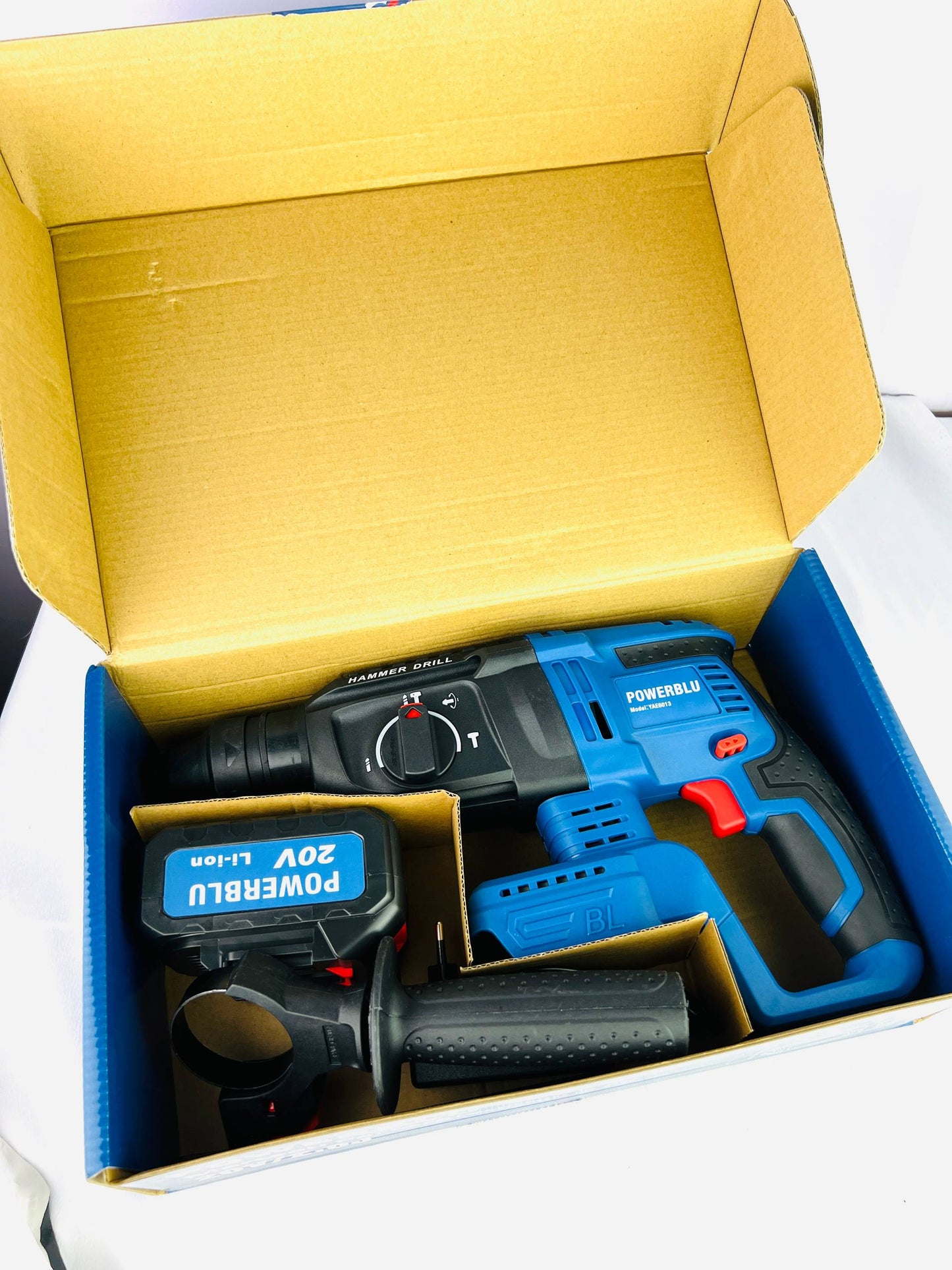 MARTEAU PERFORATEUR 20V 4.0AH 2.0J 20MM POWERBLU | YAE6016 مطرقة ثقب وحفر لاسلكية