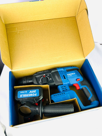 MARTEAU PERFORATEUR 20V 4.0AH 2.0J 20MM POWERBLU | YAE6016 مطرقة ثقب وحفر لاسلكية