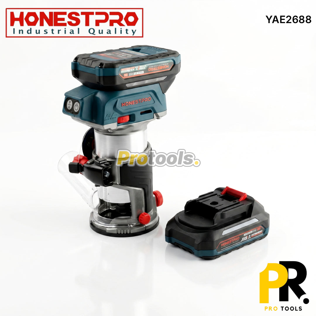 PAUMELLEUSE A BATTERIE 21V 2.0AH 6.0MM-8.0MM BRUSHLESS HONESTPRO | YAE2688 آلة حفر مفاصل الأبواب