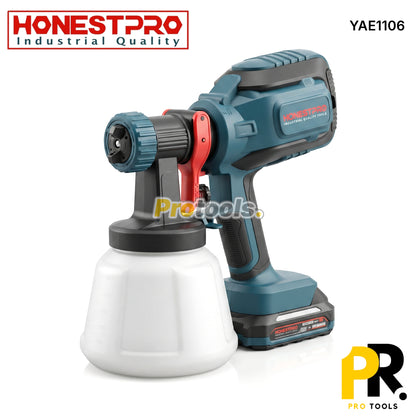 PISTOLET PEINTURE A BATTERIE 21V 2.0AH 1200ML 650ML/MIN HONESTPRO | YAE1106 مسدس رش الطلاء اللاسلكي