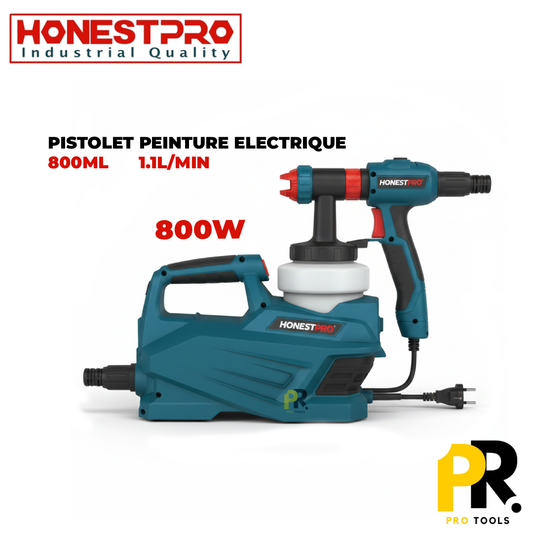 PISTOLET PEINTURE ELECTRIQUE 800W 800ML 1.1L/MIN HONESTPRO | TAE1114 جهاز الطلاء الكهربائي