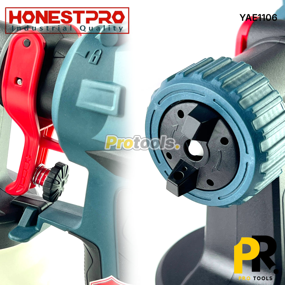 PISTOLET PEINTURE A BATTERIE 21V 2.0AH 1200ML 650ML/MIN HONESTPRO | YAE1106 مسدس رش الطلاء اللاسلكي