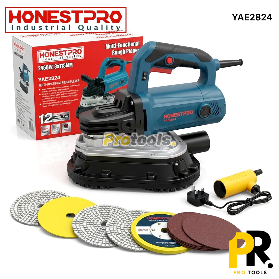 PONCEUSE A BETON ELECTRIQUE 3 DISQUES 115MM 2450W HONESTPRO [YAE2824] صنفرة خرسانة