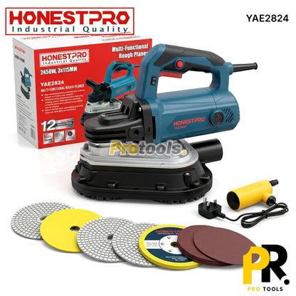PONCEUSE A BETON ELECTRIQUE 3 DISQUES 115MM 2450W HONESTPRO [YAE2824] صنفرة خرسانة