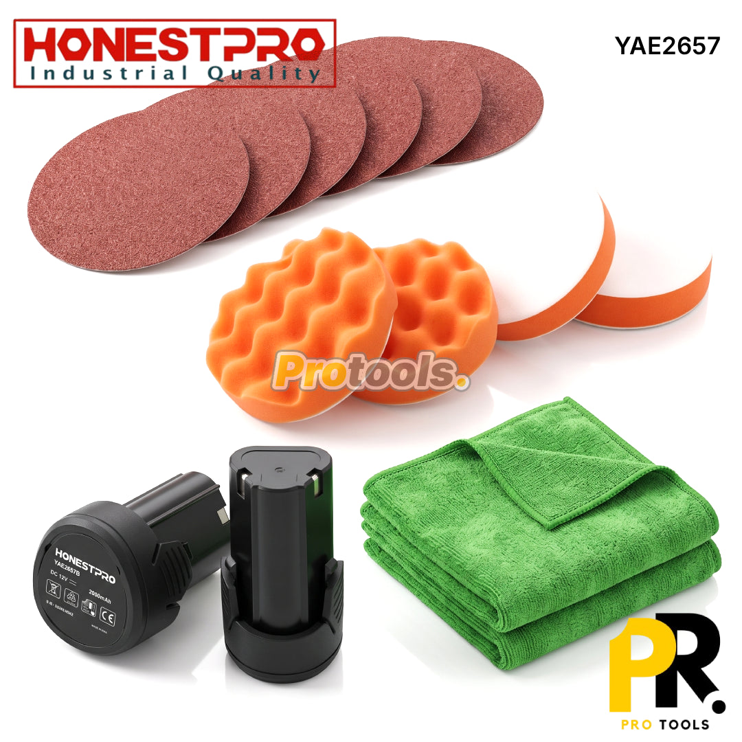 PONCEUSE POLISSEUSE A BATTERIE 150MM 12V 2.0AH HONESTPRO [YAE2657] جهاز تلميع