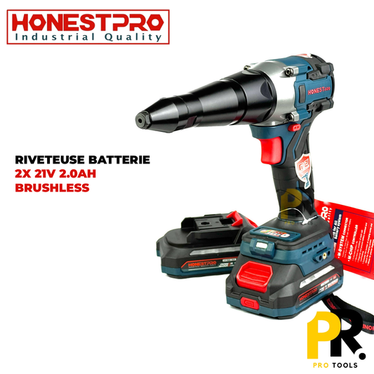 RIVETEUSE BATTERIE 21V 2.0A BRUSHLESS HONESTPRO | YAE2667