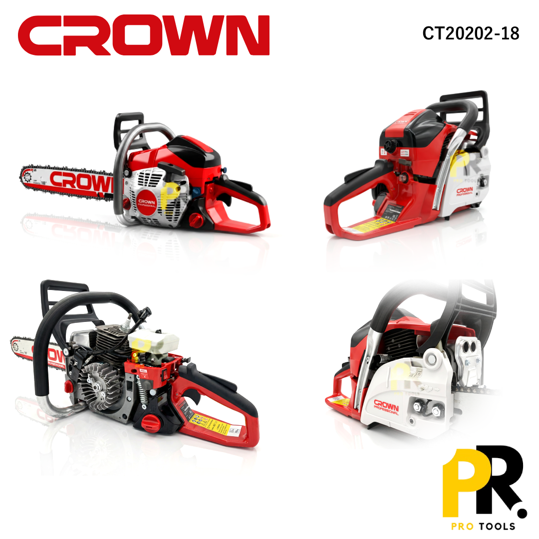 SCIE A CHAINE ESSENCE 18P 45CM 3000W CROWN | CT20202-18 منشار الخشب بالبنزين