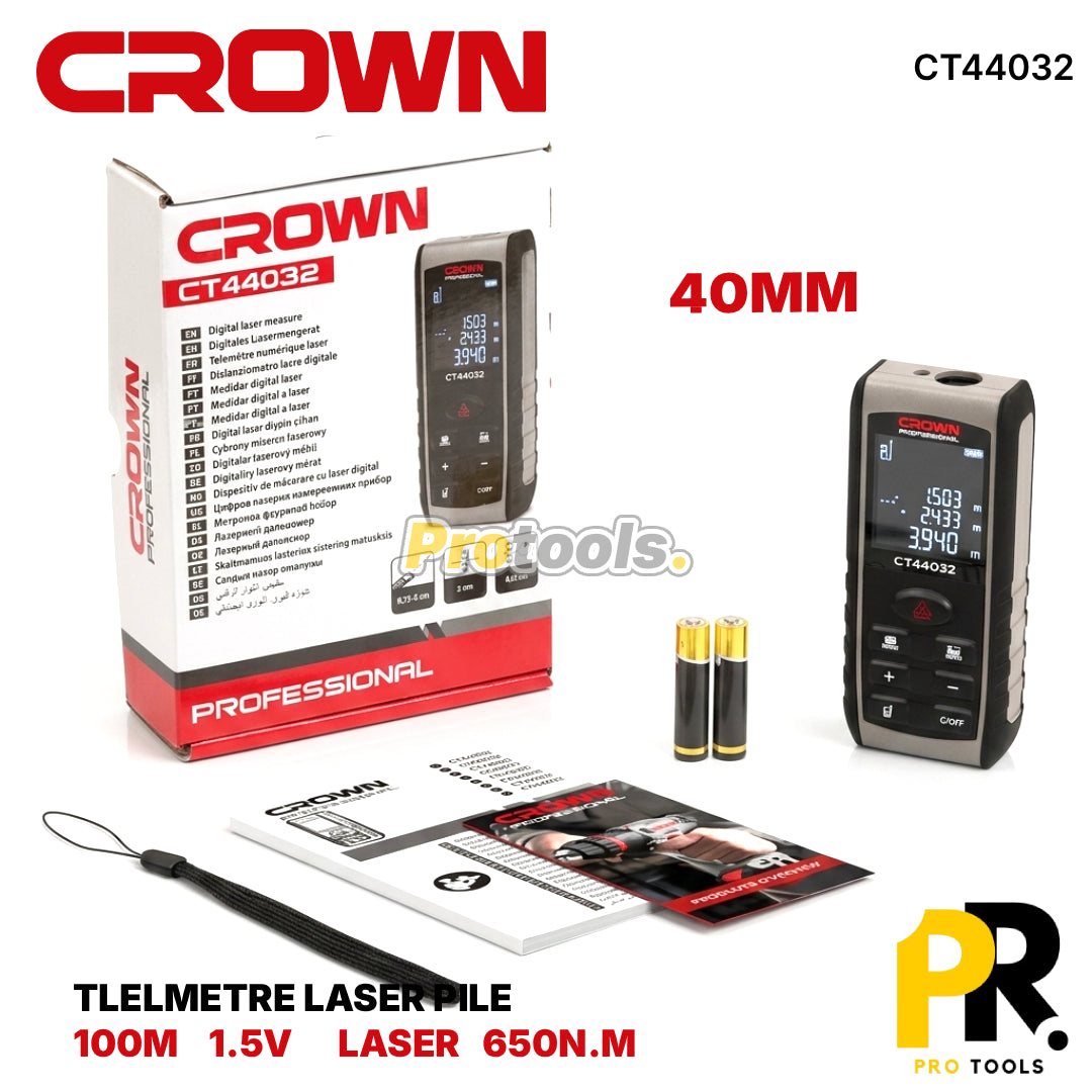 TELEMETRE LASER 40M 1.5V CROWN | CT44032 جهاز قياس المسافات بالليزر