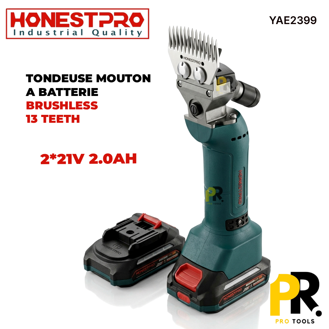TONDEUSE MOUTON A BATTERIE 21V 2.0AH BRUSHLESS HONESTPRO | YAE2399 آلة جز صوف الأغنام