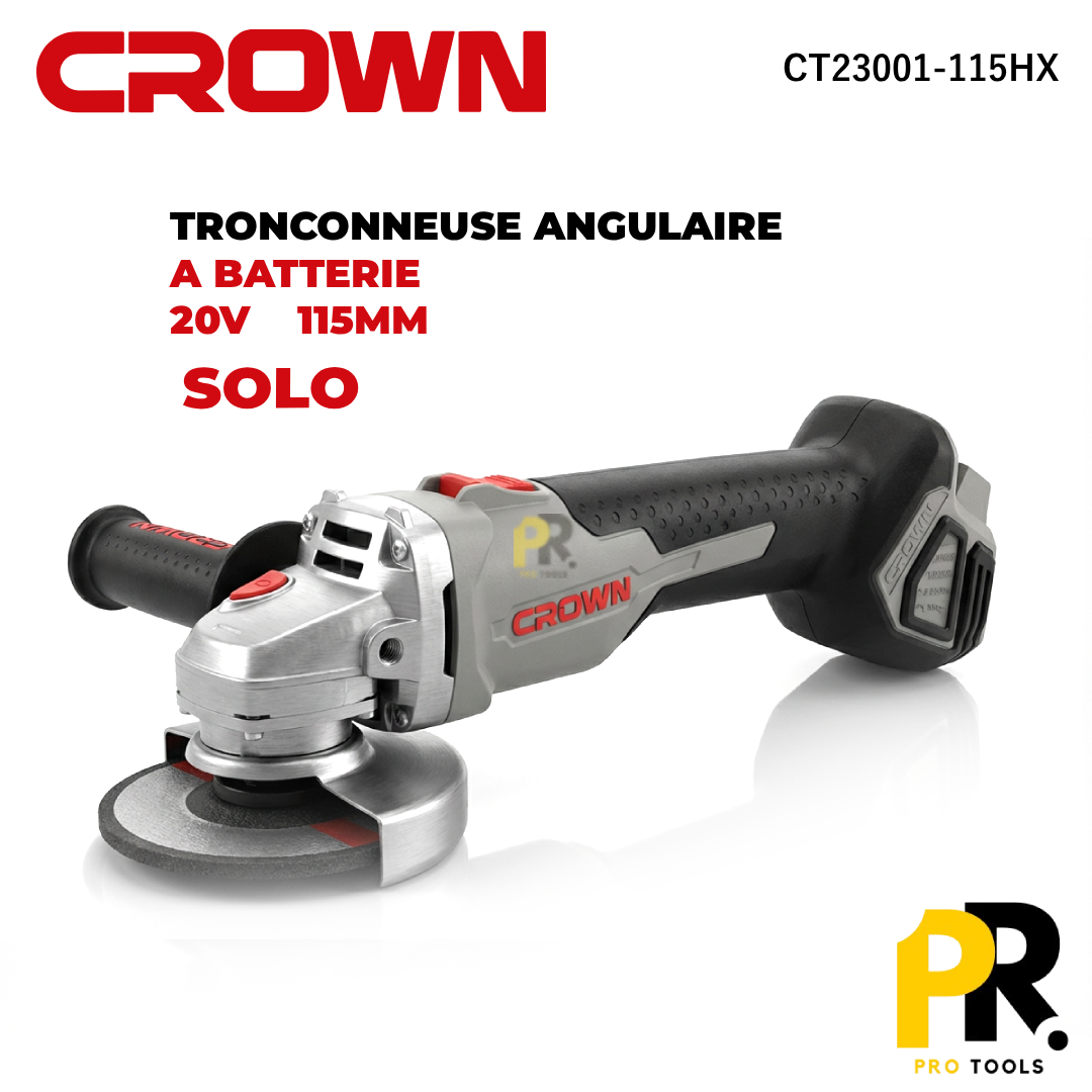 TRONCONNEUSE MEULEUSE ANGULAIRE A BATTERIE SOLO 115MM 20V CROWN | CT23001-115HX الة تقطيع ببطارية