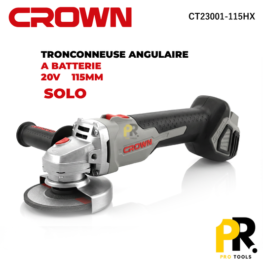 TRONCONNEUSE MEULEUSE ANGULAIRE A BATTERIE SOLO 115MM 20V CROWN | CT23001-115HX الة تقطيع ببطارية