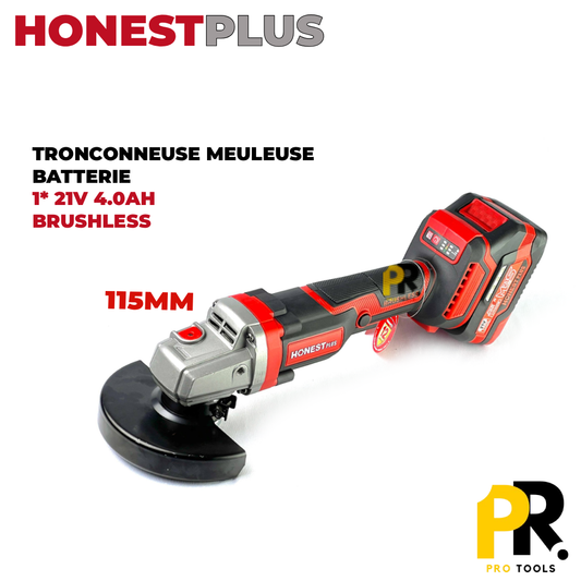 TRONCONNEUSE MEULEUSE BATTERIE 115MM 21V 4.0AH BRUSHLESS HONESTPLUS | YAE6179 آلة التقطيع