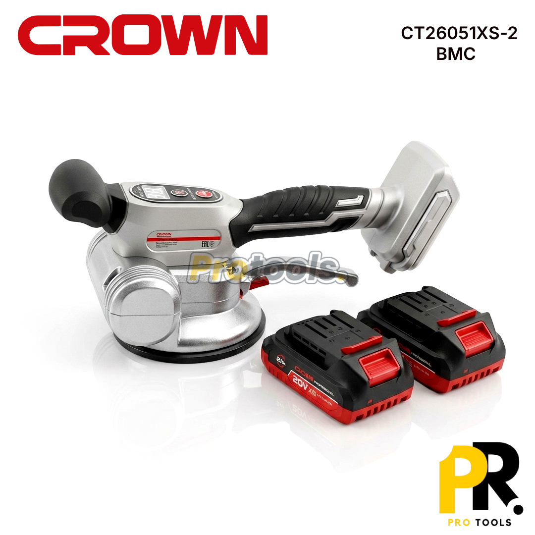 VENTOUSE VIBRANTE A BATTERIE 20V 2.0AH 130MM BRUSHLESS CROWN | CT26051XS-2 BMC الة وضع السيراميك بالاهتزاز