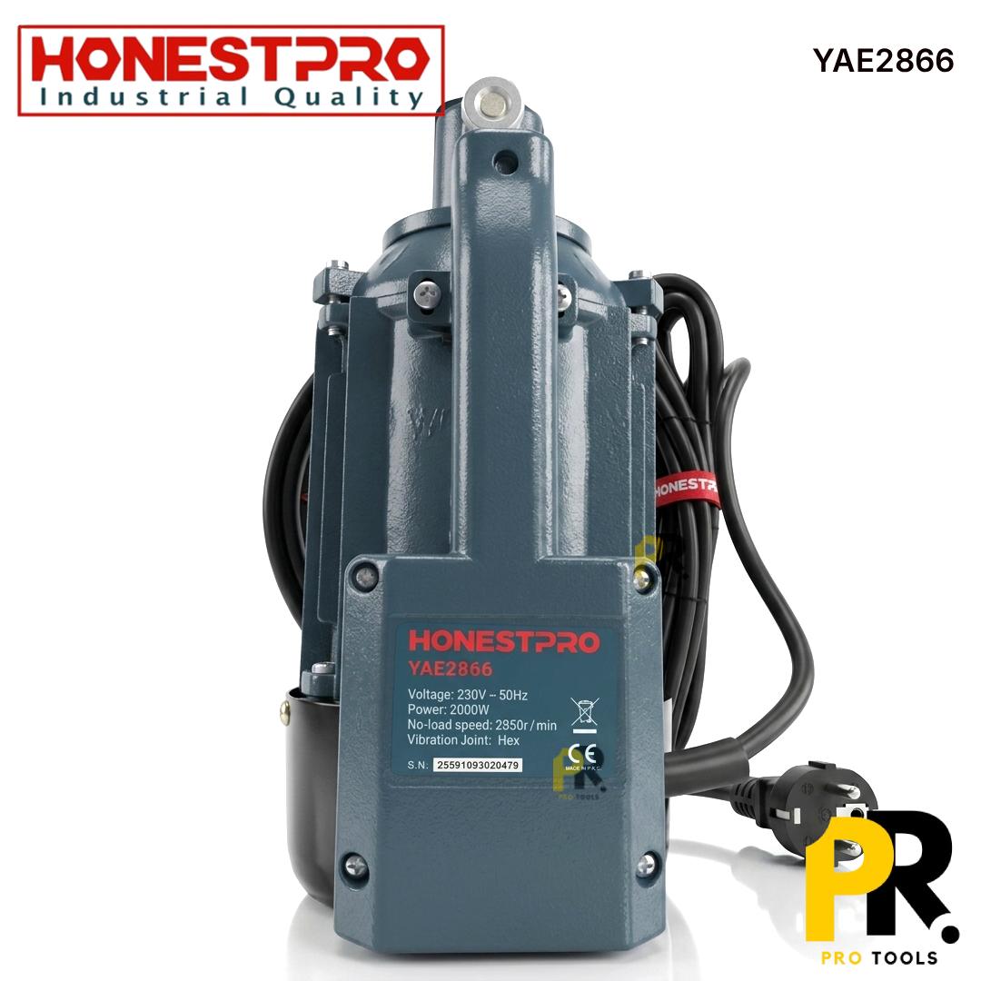 VIBREUR A BETON ELECTRIQUE PORTABLE 2000W HONESTPRO | YAE2866 جهاز هزاز الخرسانة