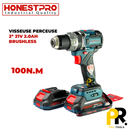 VISSEUSE PERCEUSE 21V 2.0AH 100N.M 13MM HONESTPRO | YAE6111 الة فك البراغي
