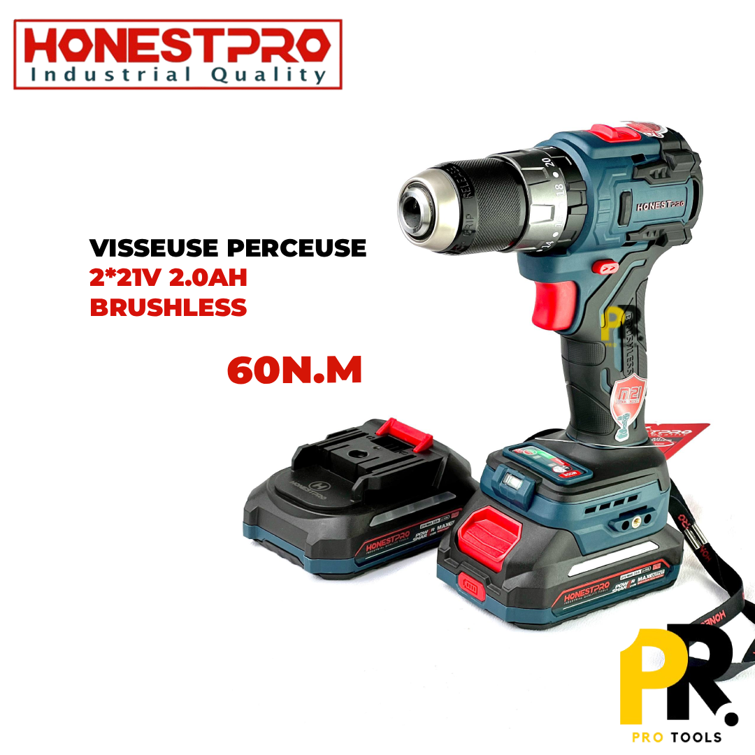 VISSEUSE PERCEUSE 21V 2.0AH 60N.M HONESTPRO | YAE6120 الة فك البراغي