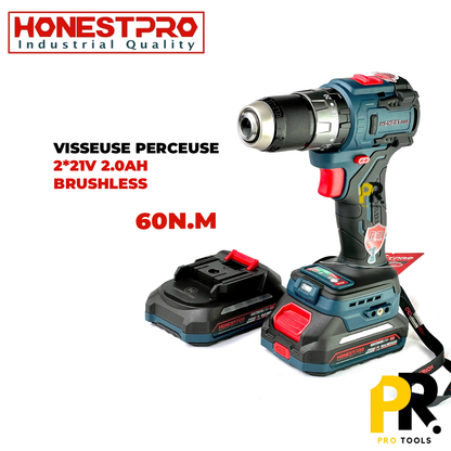 VISSEUSE PERCEUSE 21V 2.0AH 60N.M HONESTPRO | YAE6120 الة فك البراغي