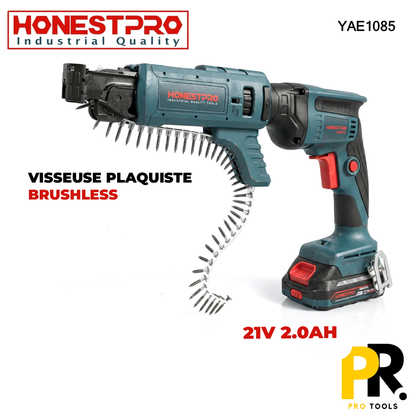 VISSEUSE PLAQUISTE AUTOMATIQUE 21V 2.0AH BRUSHLESS HONESTPRO | YAE1085 مفك براغي للجبس