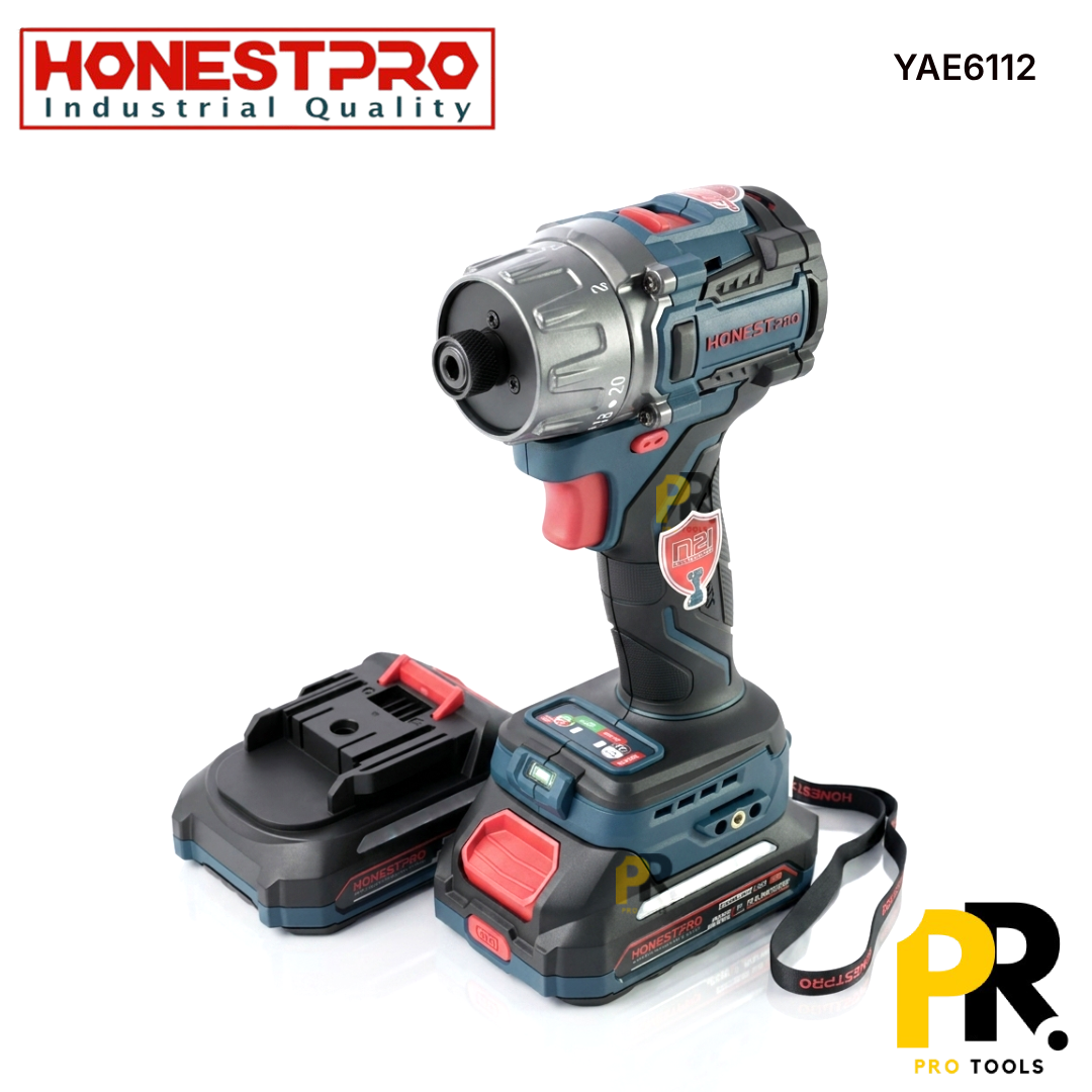 VISSEUSE A CHOC A BATTERIE 21F 2.0AH 140N.M BRUSHLESS HONESTPRO | YAE6112 آلة فك و تركيب البراغي بالصدم
