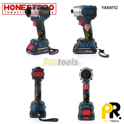 VISSEUSE A CHOC A BATTERIE 21F 2.0AH 140N.M BRUSHLESS HONESTPRO | YAE6112 آلة فك و تركيب البراغي بالصدم