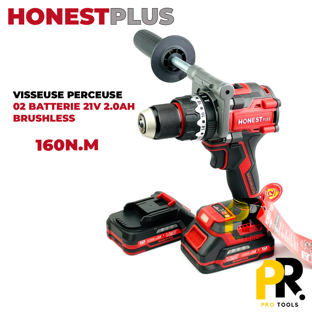 VISSEUSE PERCEUSE 21V 2.0AH 160N.M BRUSHLESS HONESTPLUS | YAE6181 الة فك البراغي