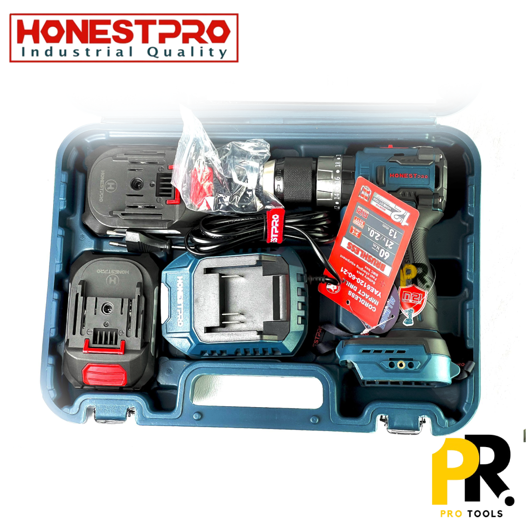 VISSEUSE PERCEUSE 21V 2.0AH 60N.M HONESTPRO | YAE6120 الة فك البراغي