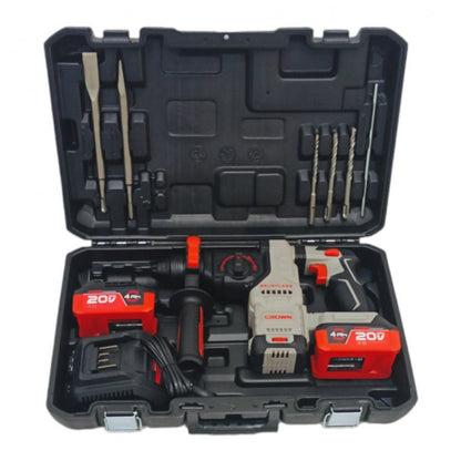 مطرقة ثقب وحفر لاسلكية CROWN ببطارية قابلة للشحن 20V CT28015XS MARTEAU PERFORATEUR  A BATTERIE 20V